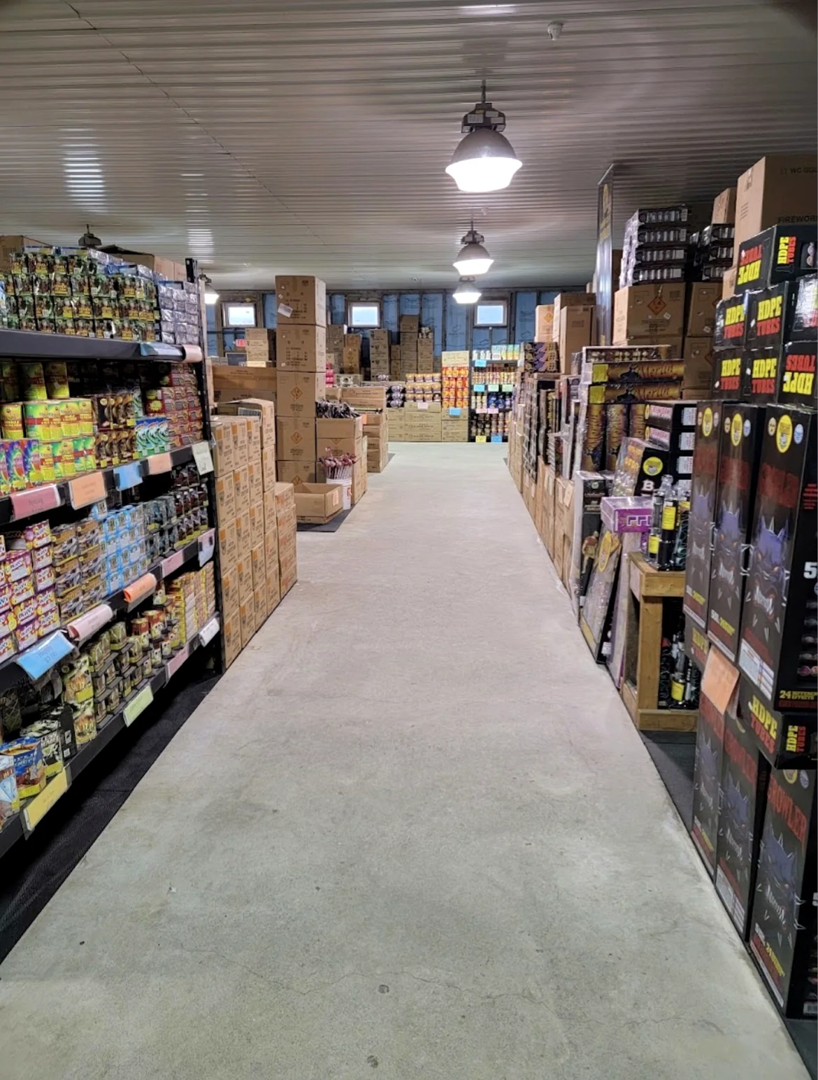 Northeast Fireworks showroom aisle